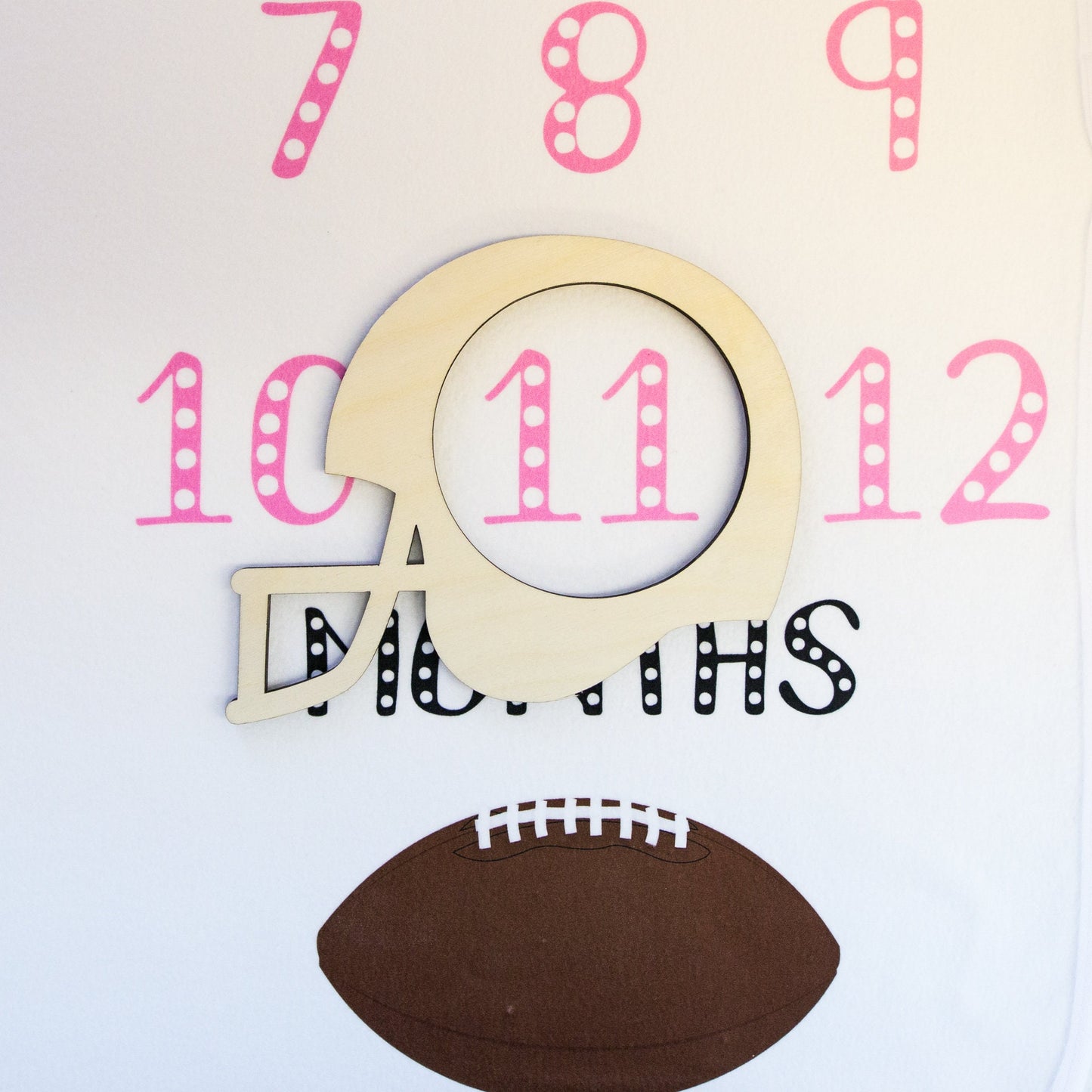 Football Helmet Milestone Marker for Milestone Blanket