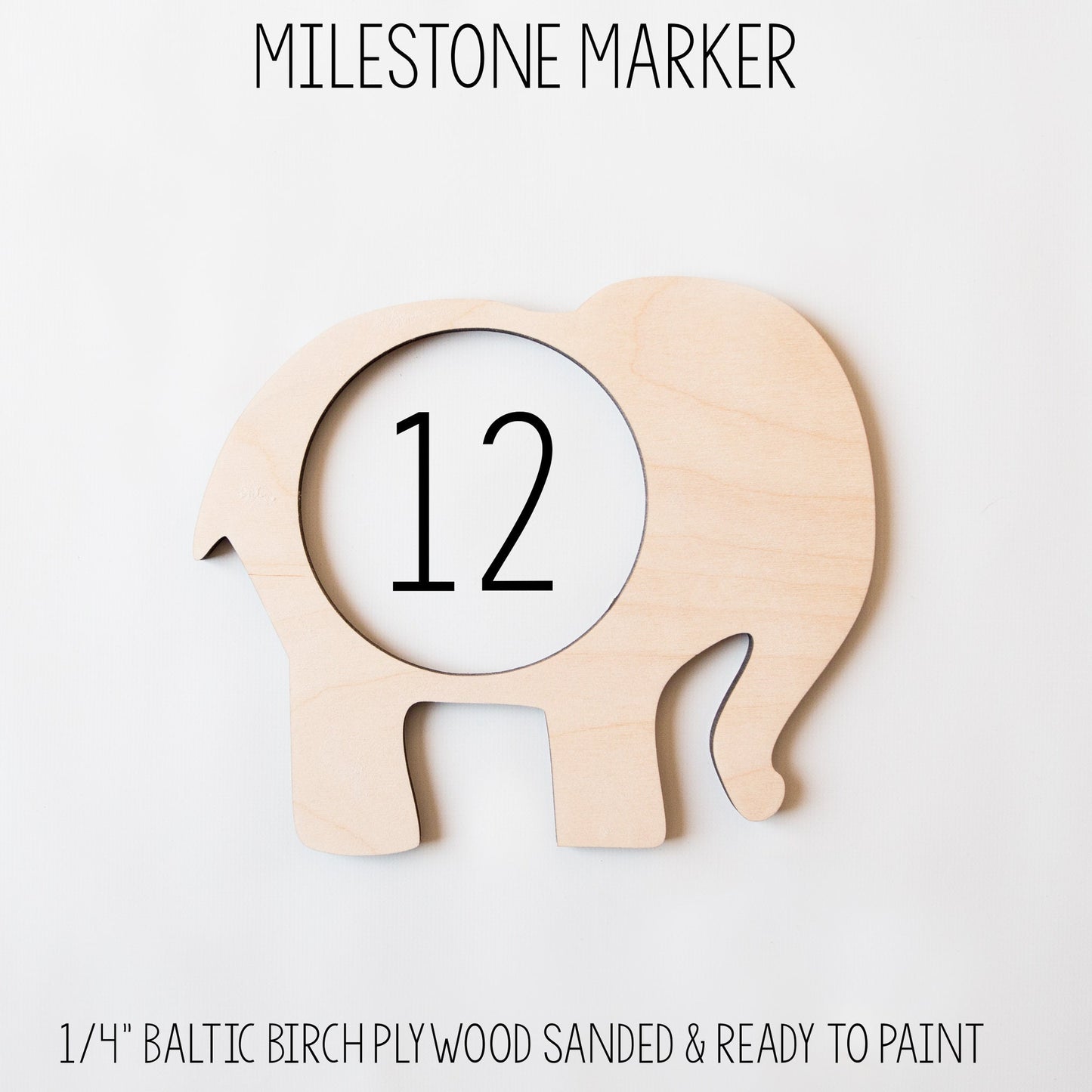 Girl Elephant Milestone Blanket, Floral S60