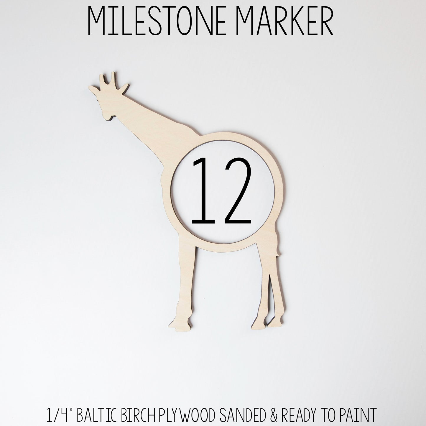 Safari Giraffe Boy Milestone Blanket, Eucalyptus Baby Blanket