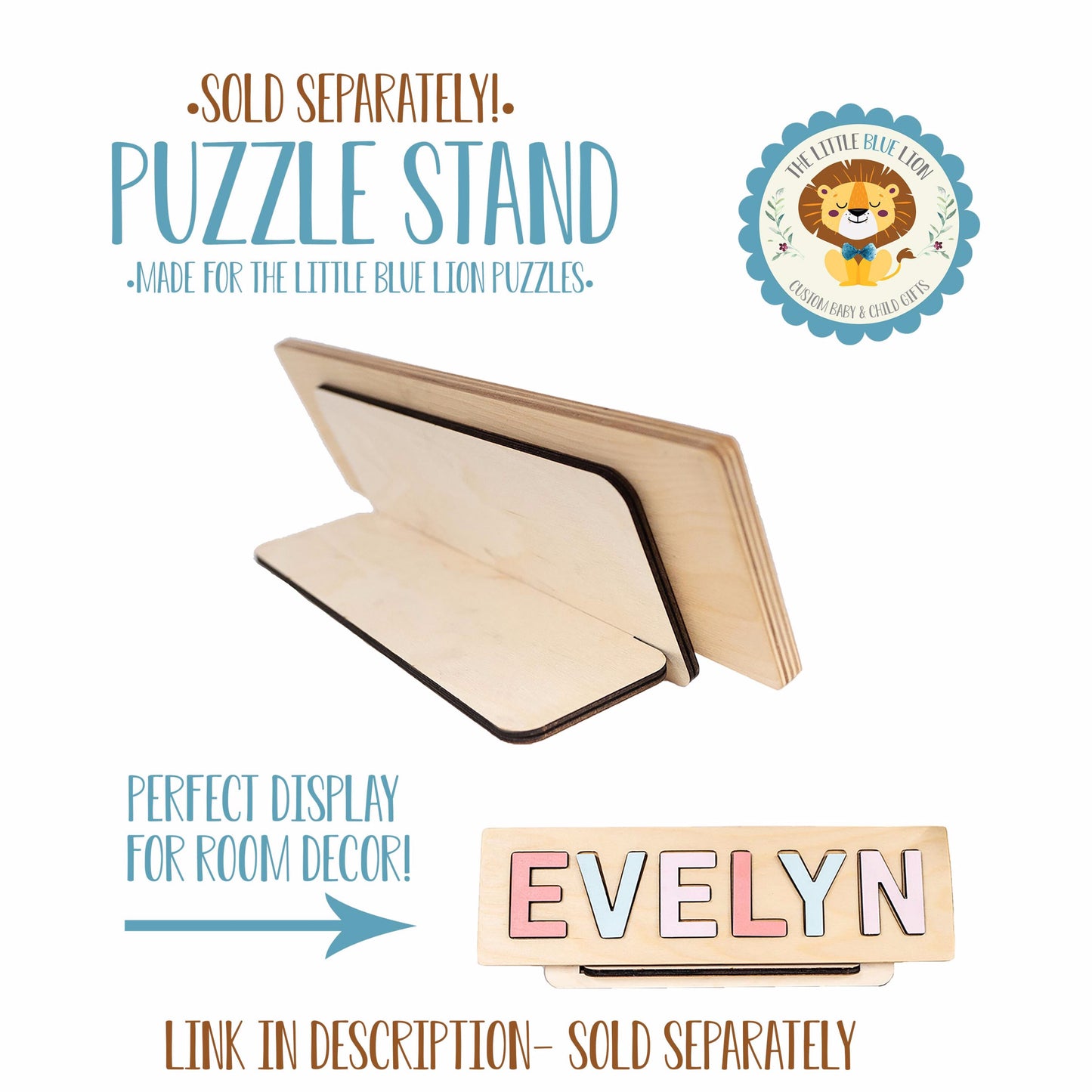 Lion and Elephant Wooden Name Puzzle