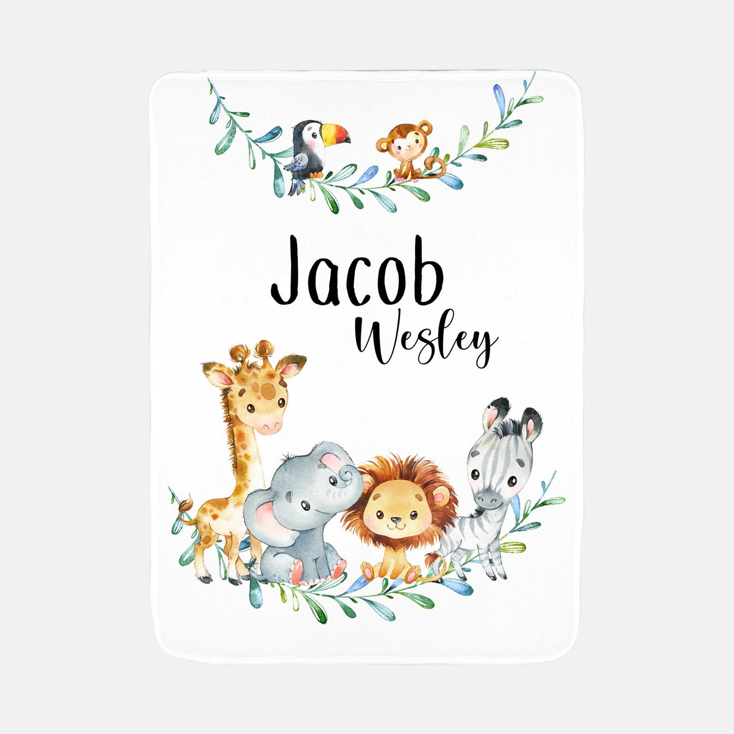 Safari Blanket, Lion, Zebra, Elephant, Giraffe Crib Bedding S3