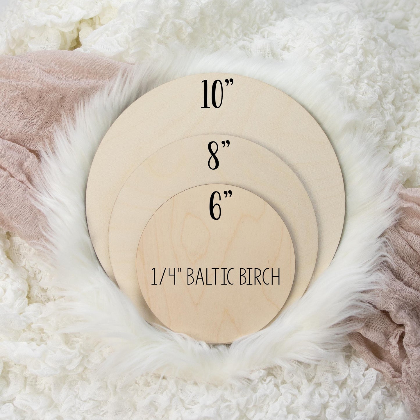Round Wood Name Sign, Blue Carousel, G30
