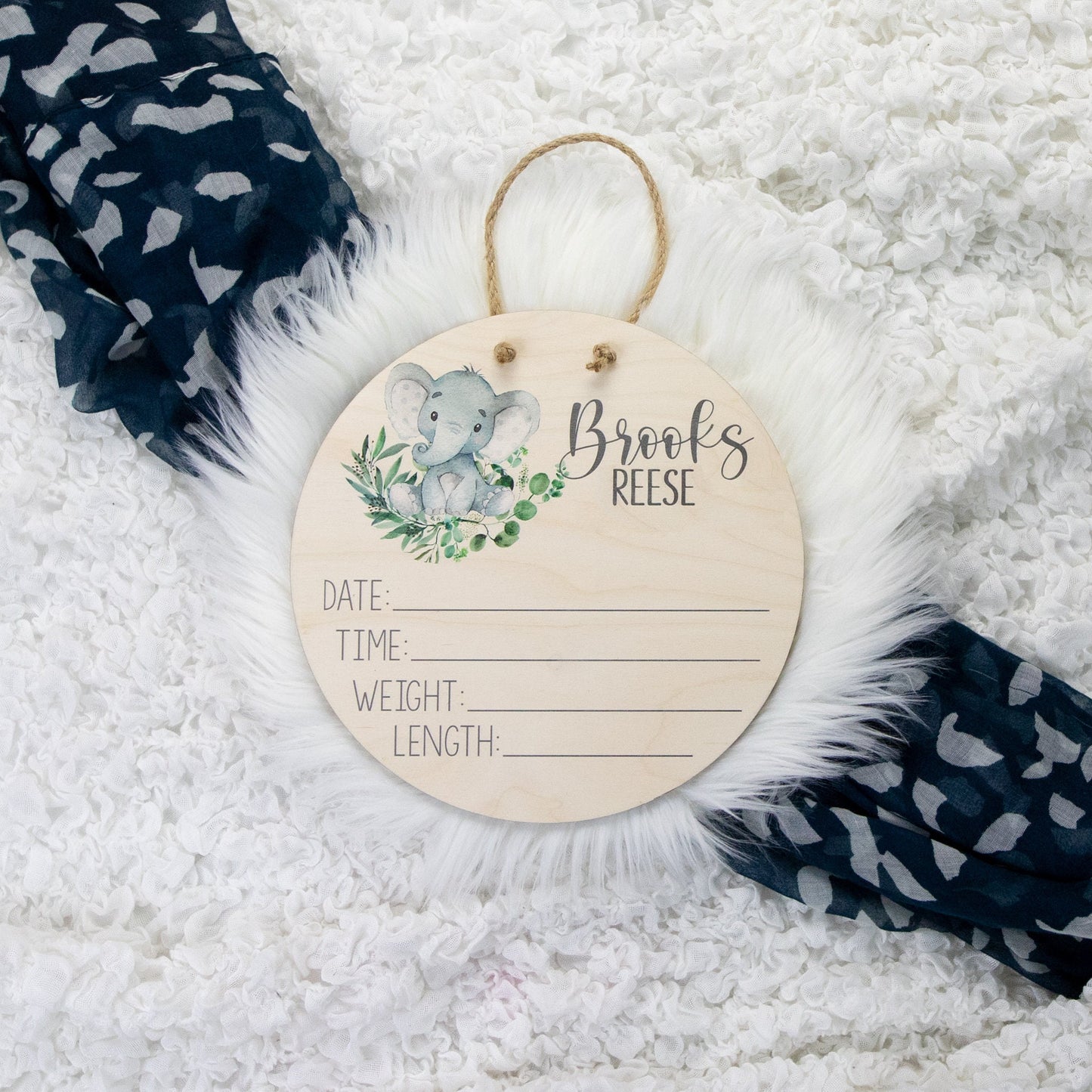 Hanging Sign Upgrade for The Little Blue Lion Wooden Birth Stat Signs and Name Signs