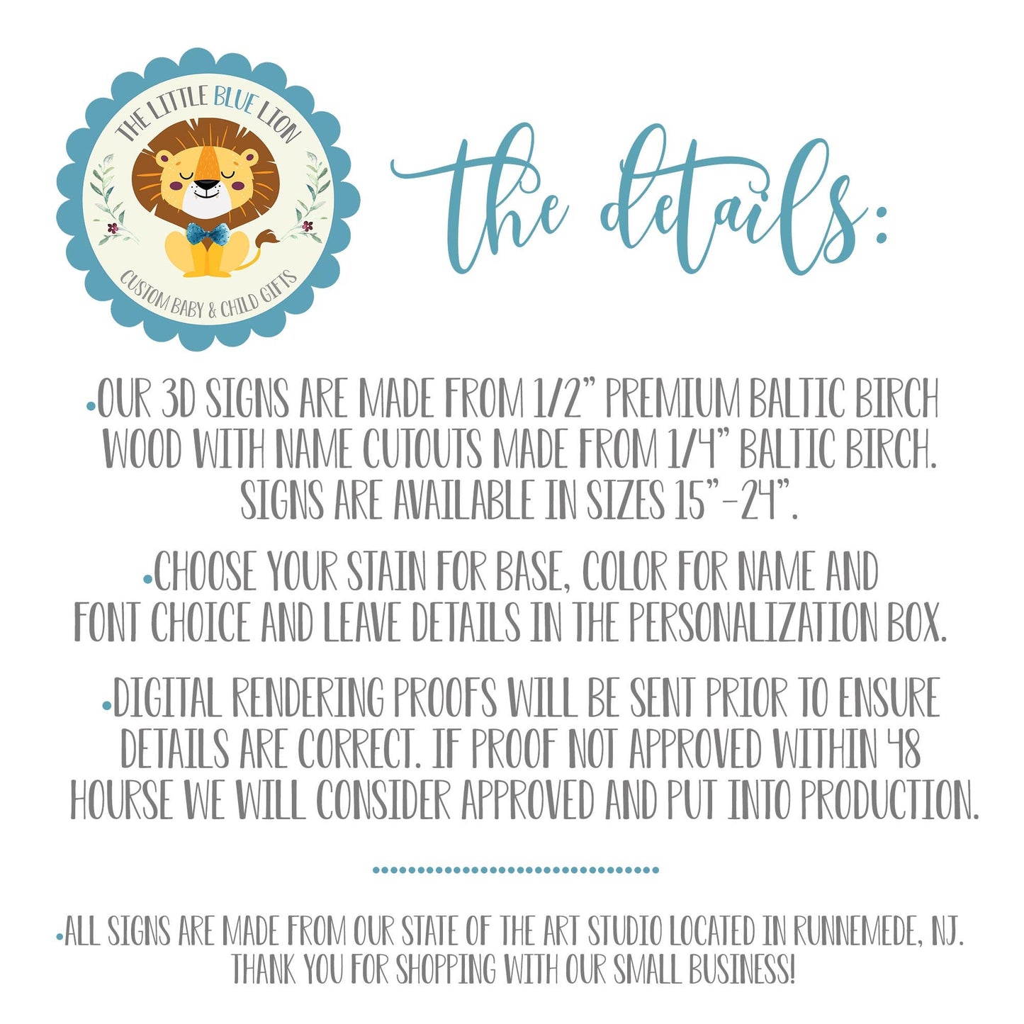 Woodland Nursery Name Sign, 15-24 Inch Personalized 3D Sign