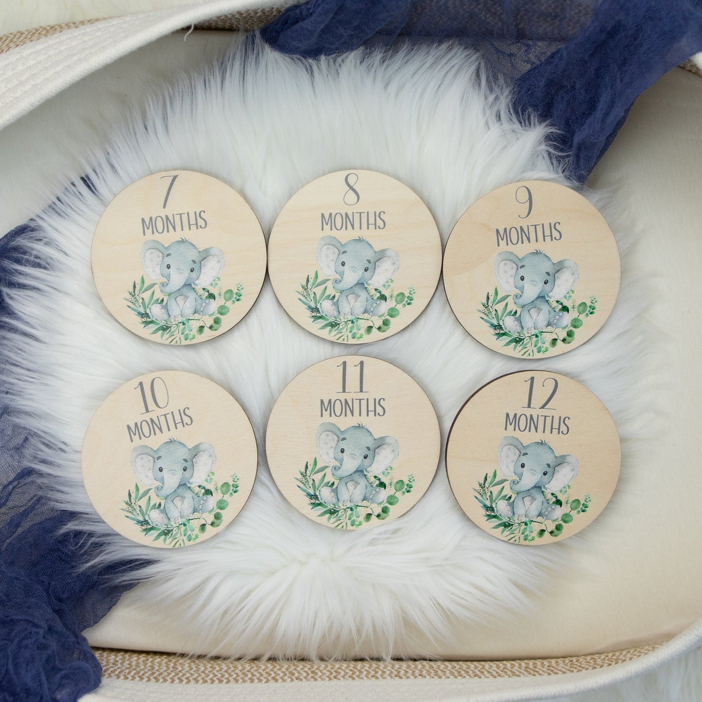Elephant Wood Milestone Cards, S6