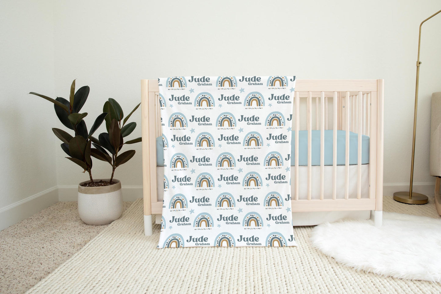 Blue Rainbow Swaddle Set, T33