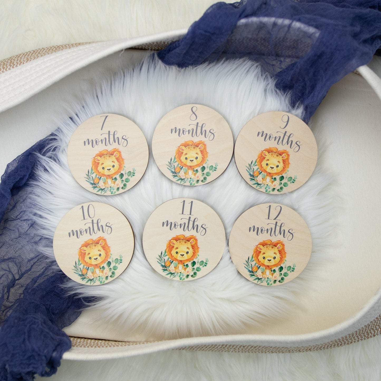 Lion Milestone Cards, Wood S8