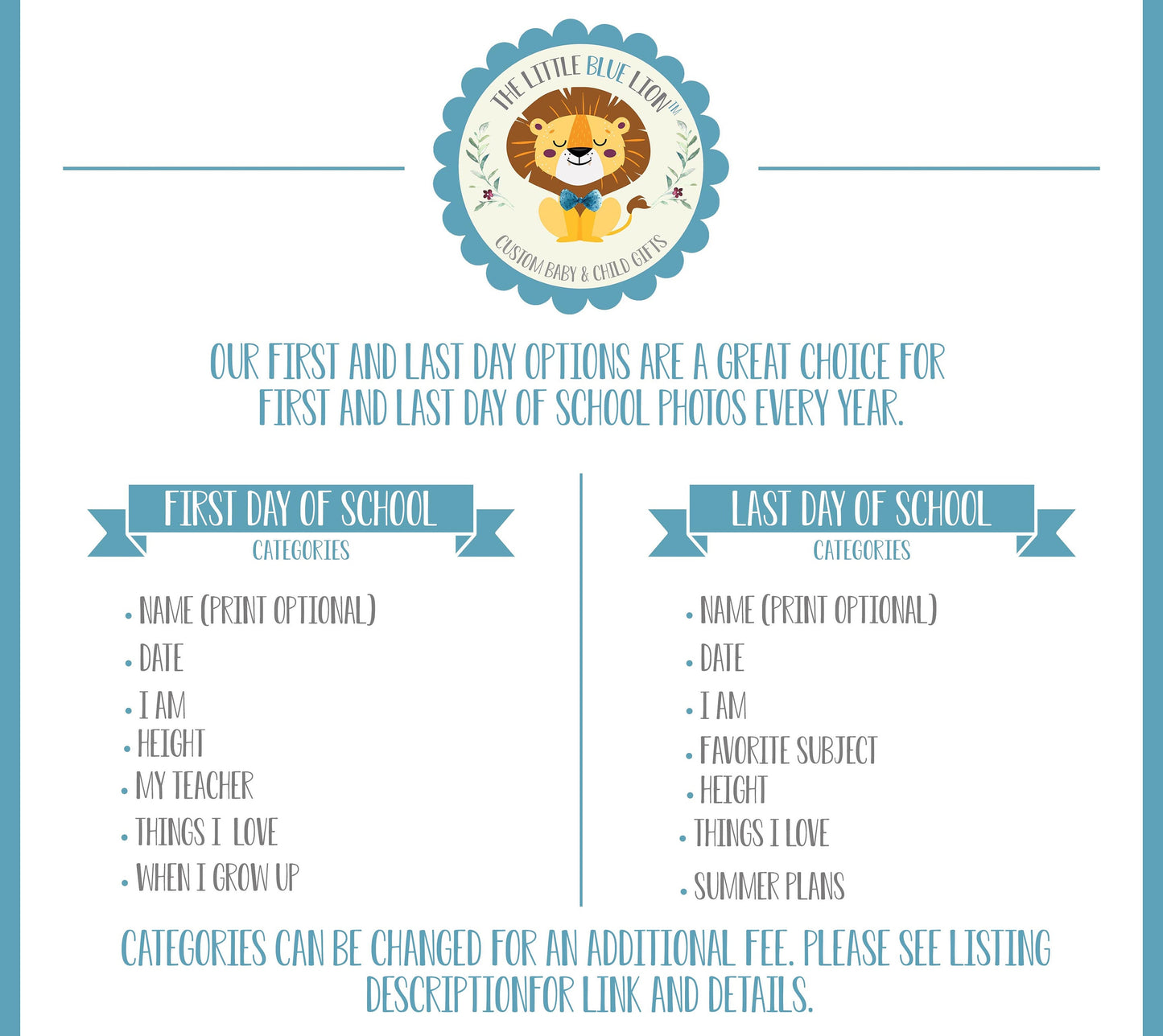 Reusable First and Last Day of School Sign, Red and Blue