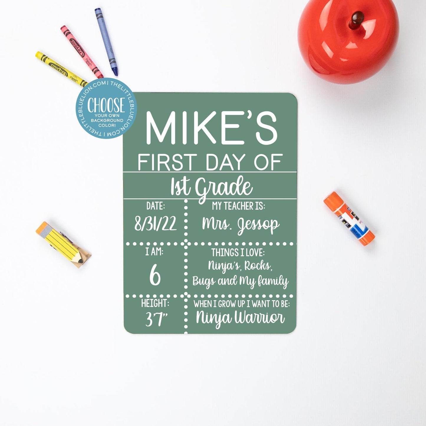 First Day of School Liquid Chalk Sign, Choose Your Own Color School Sign
