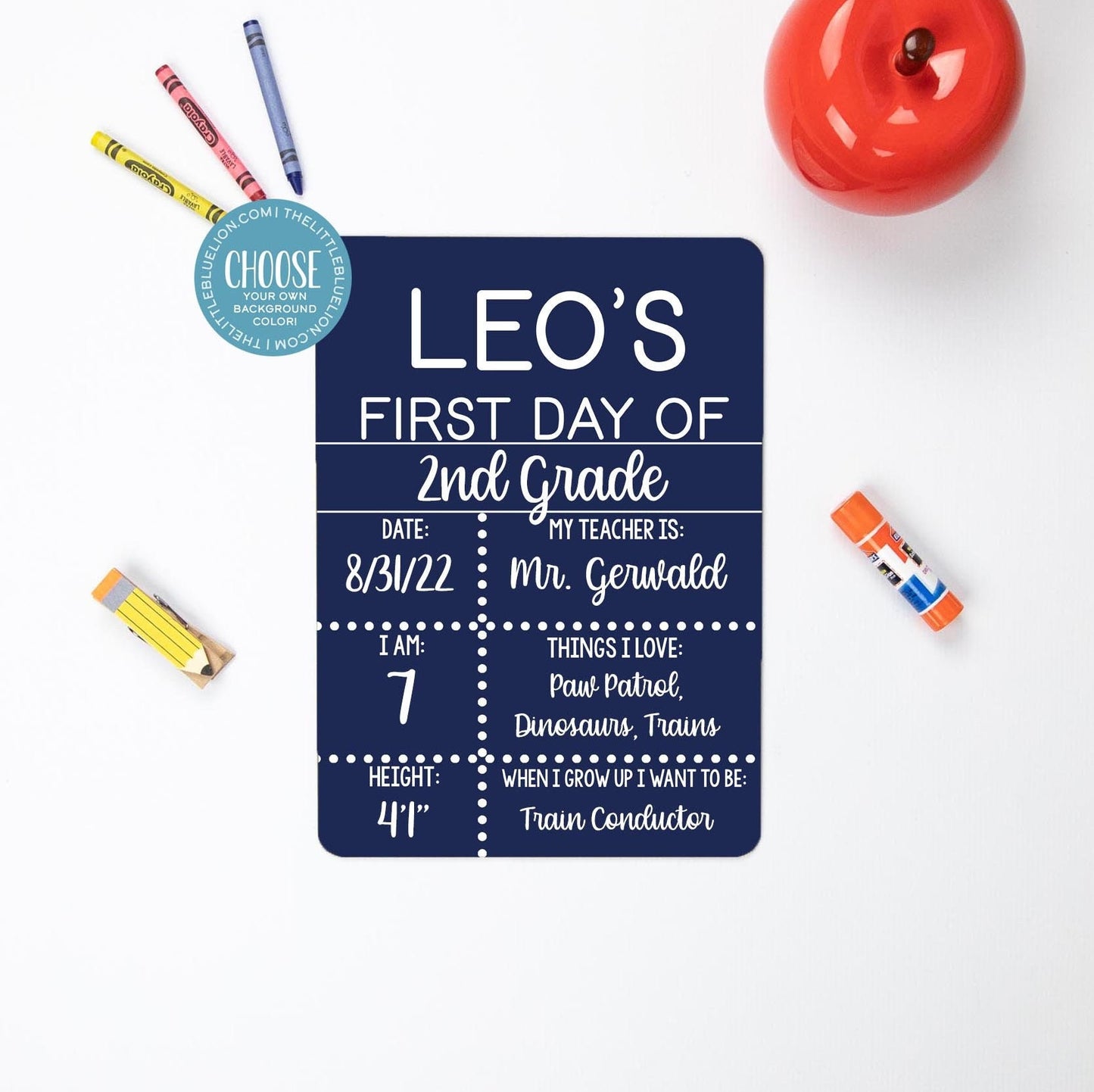 First Day of School Liquid Chalk Sign, Choose Your Own Color School Sign