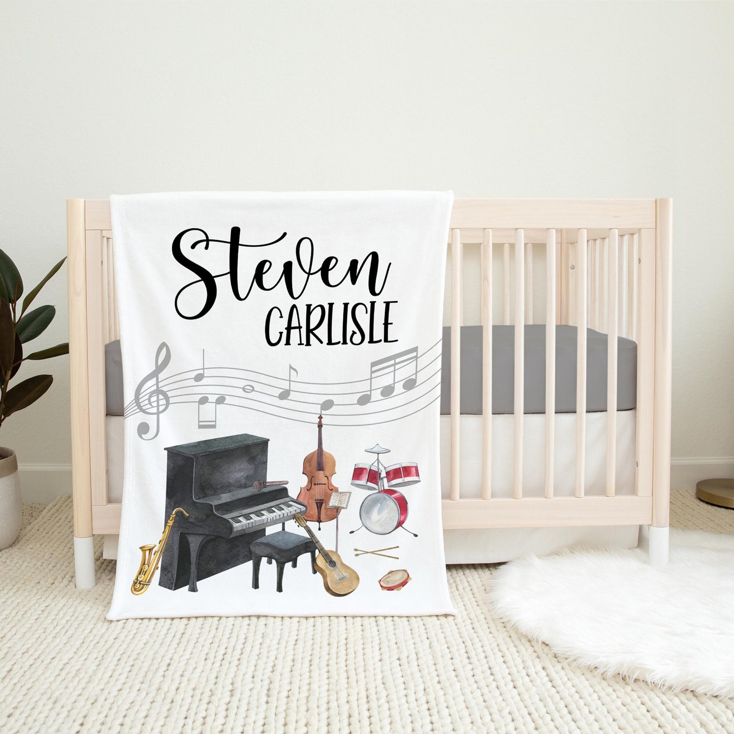 Music Nursery Baby Blanket, Girl B34