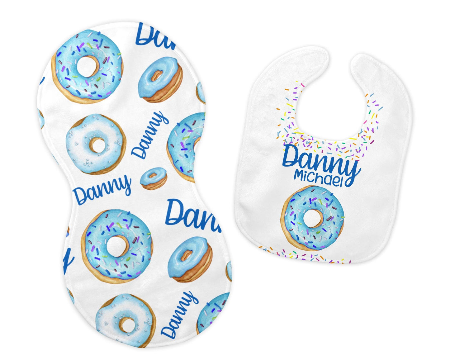 Donut Bib and Burp Cloth Set, B29
