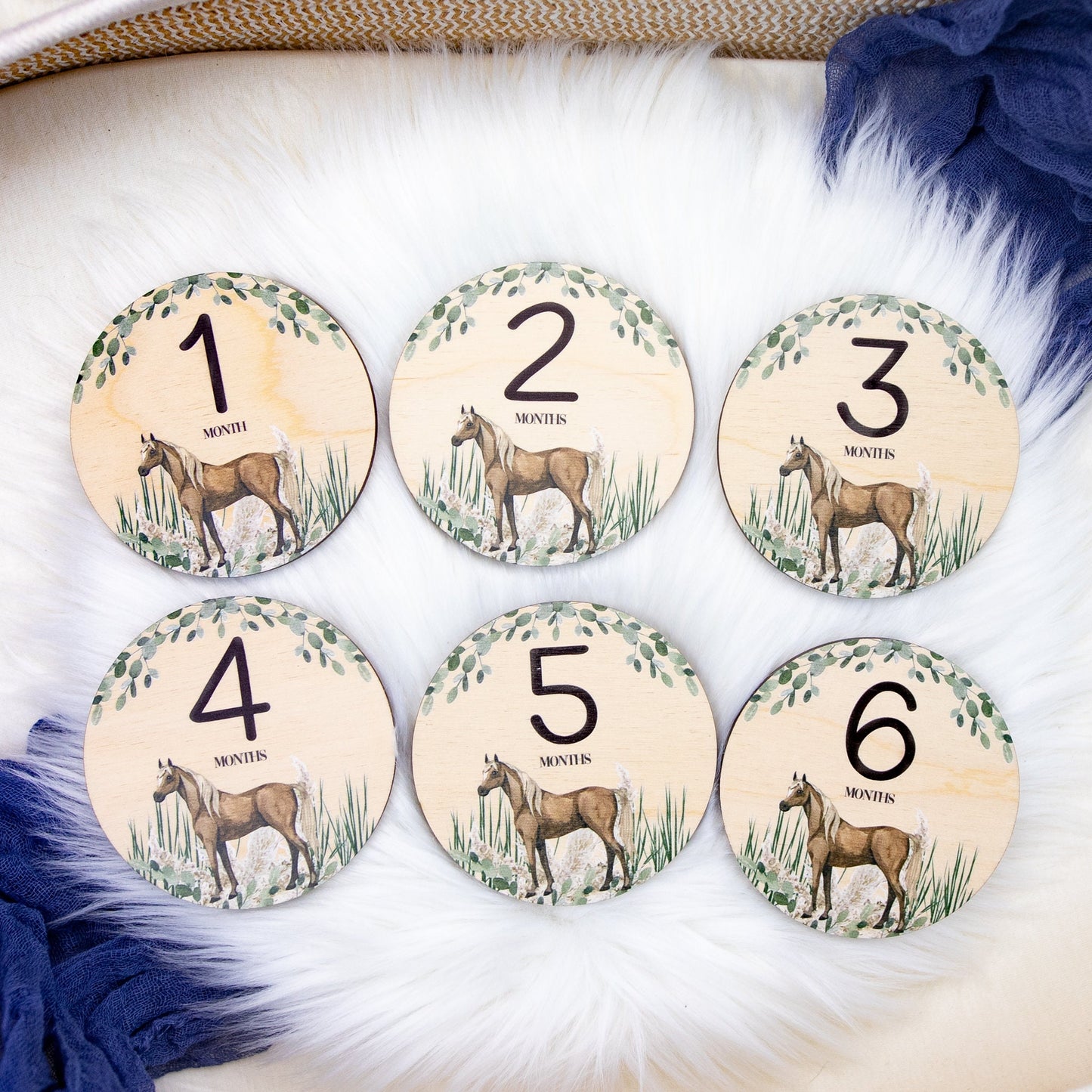 Horse Wood Milestone Cards, Pony C20