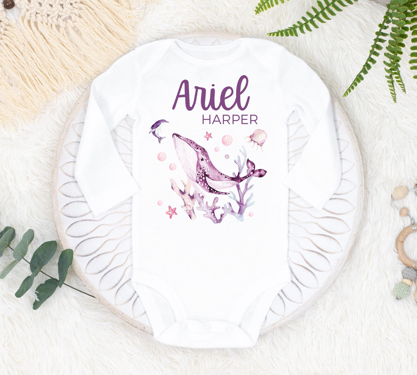 Under The Sea Baby Bodysuit, Whale Baby Outfit O27