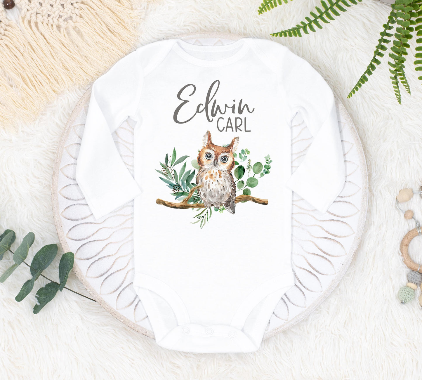 Owl Baby Bodysuit, W37