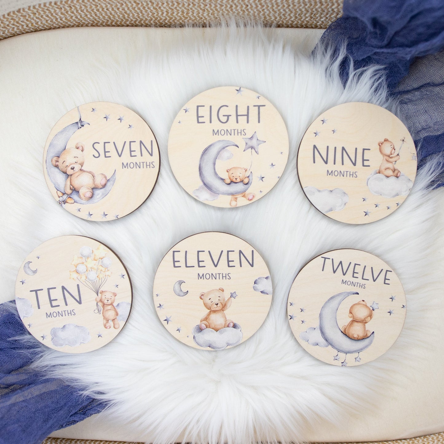 Bear Moon Milestone Cards, Wooden B28