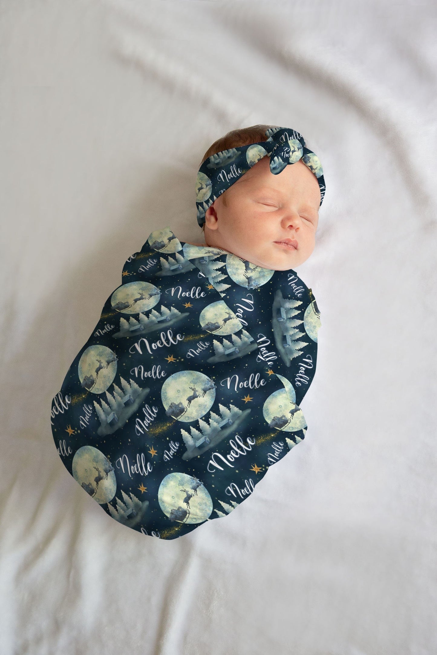 Personalized Santa Swaddle Blanket Set T51