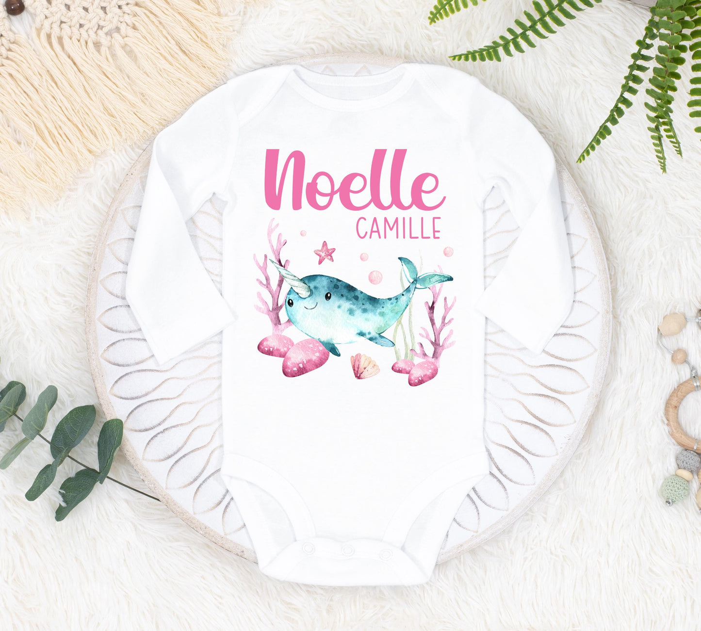 Under The Sea Baby Bodysuit, Narwhal Outfit O28