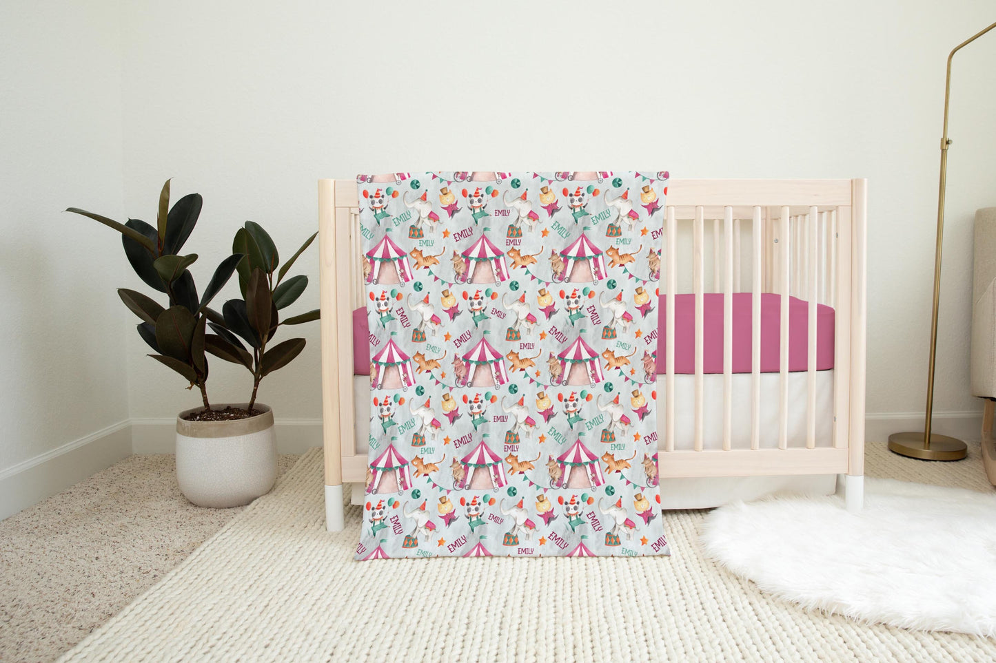 Girl Circus Swaddle Blanket Set