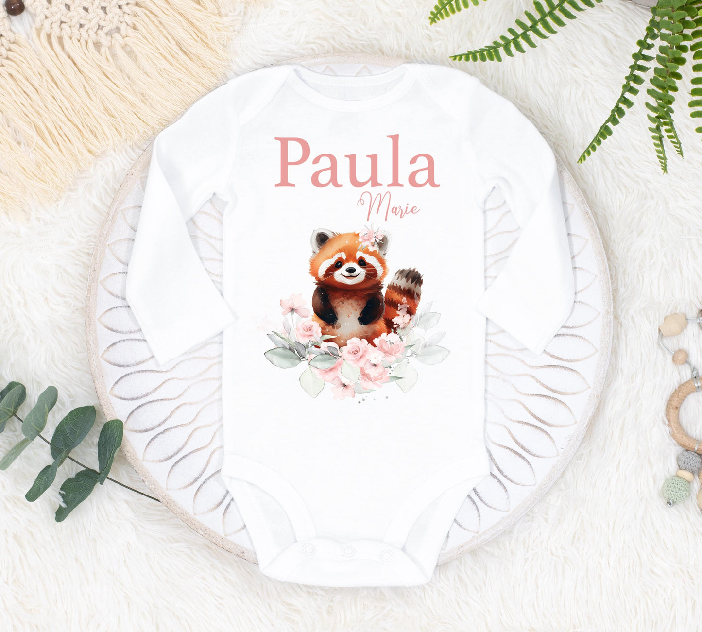 Red Panda Baby Bodysuit, W49