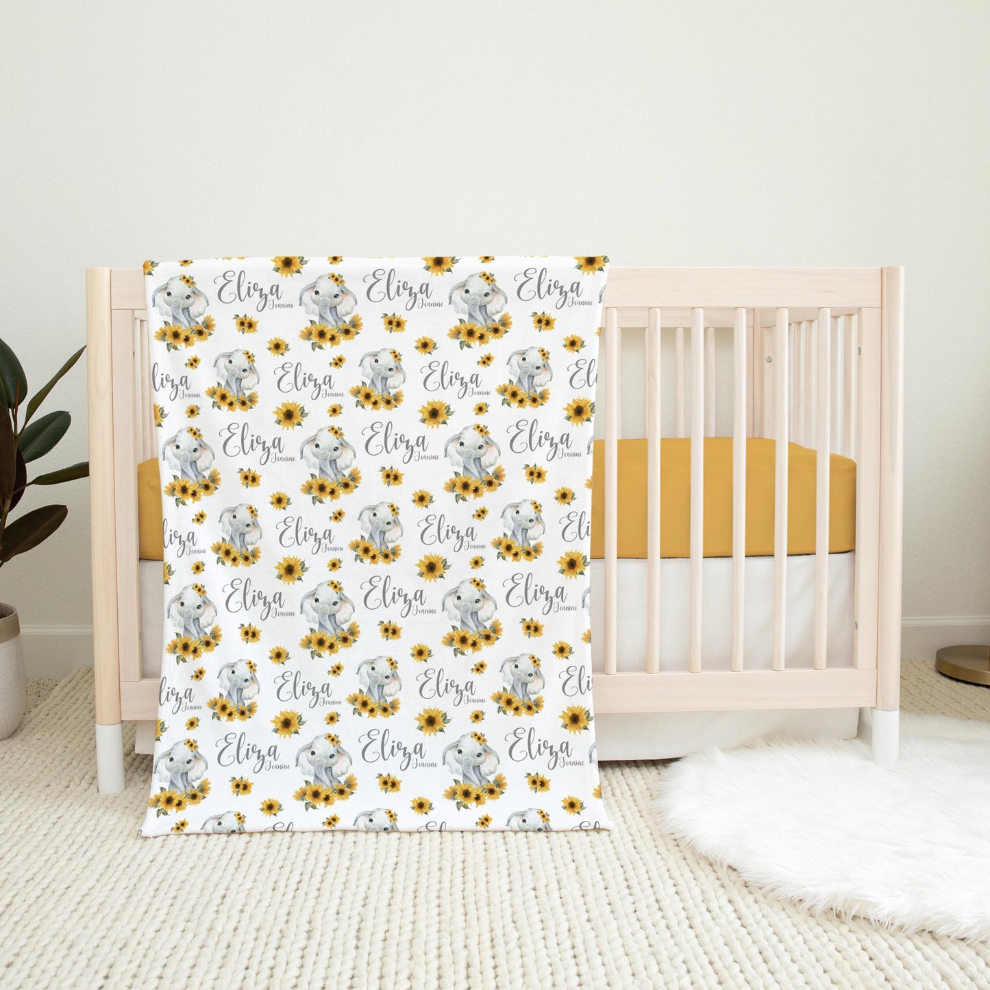 Sunflower Elephant Swaddle Set, S57
