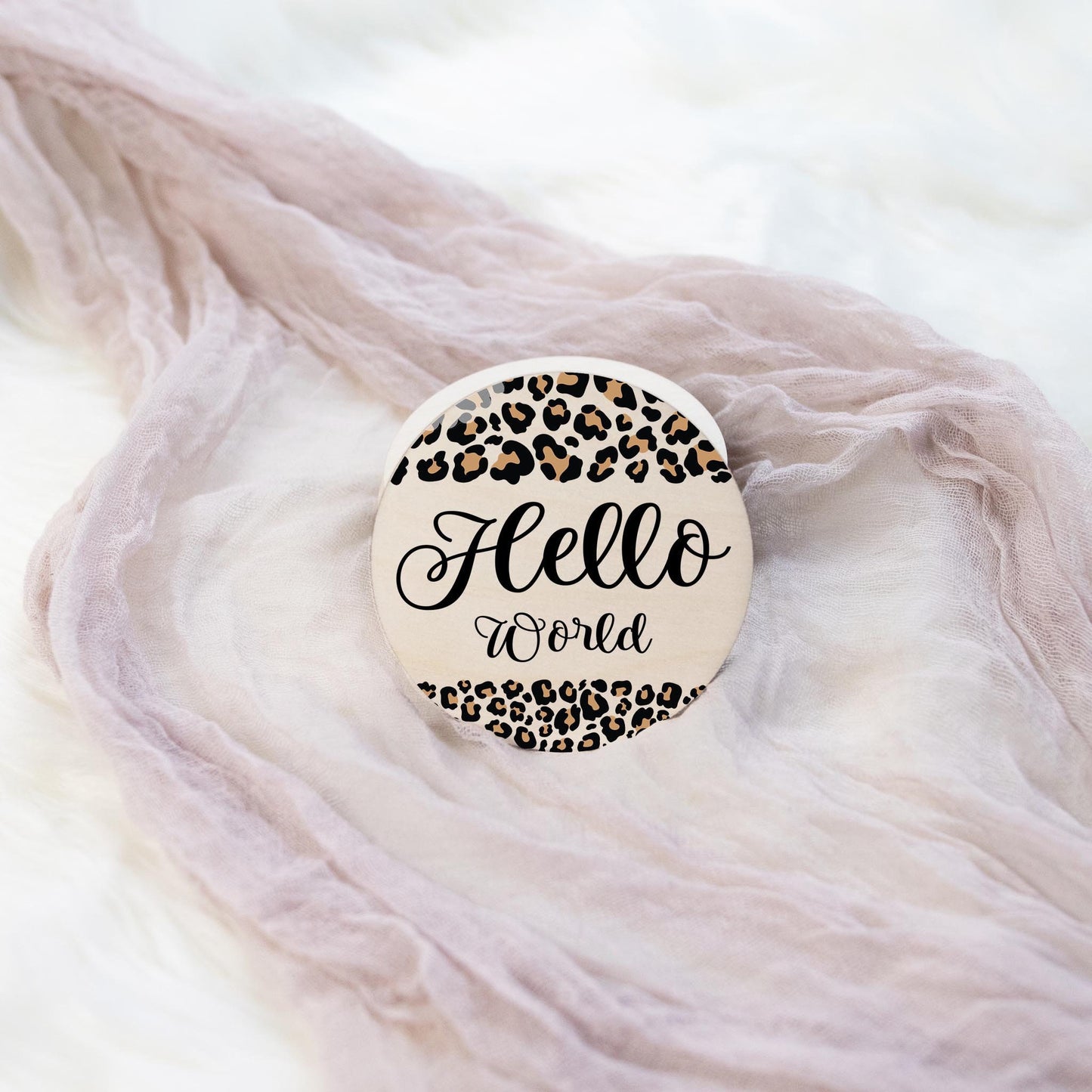 Leopard Print Wood Milestone Cards, G84