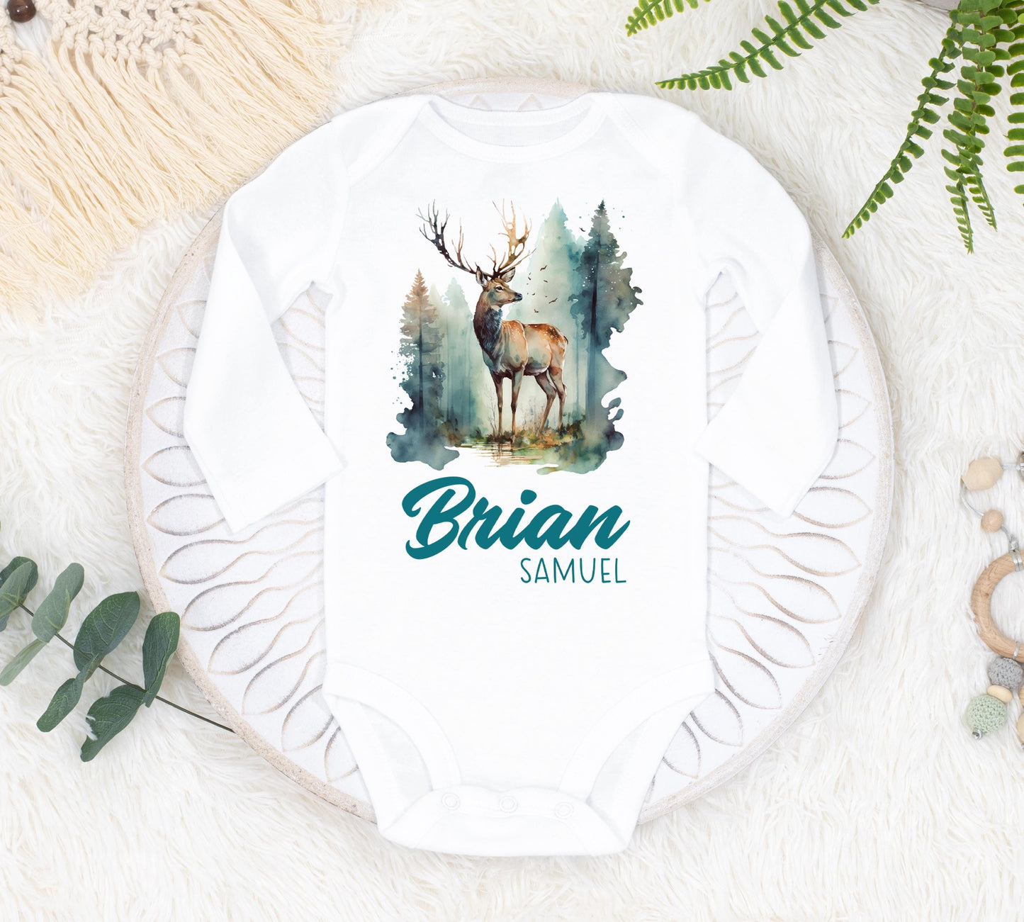 Deer Antlers Baby Bodysuit Outfit, W52
