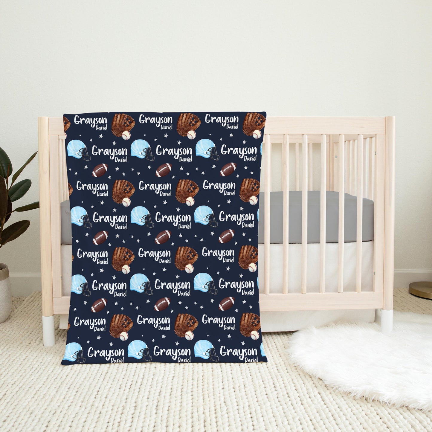 Football and Baseball Swaddle Set, B43