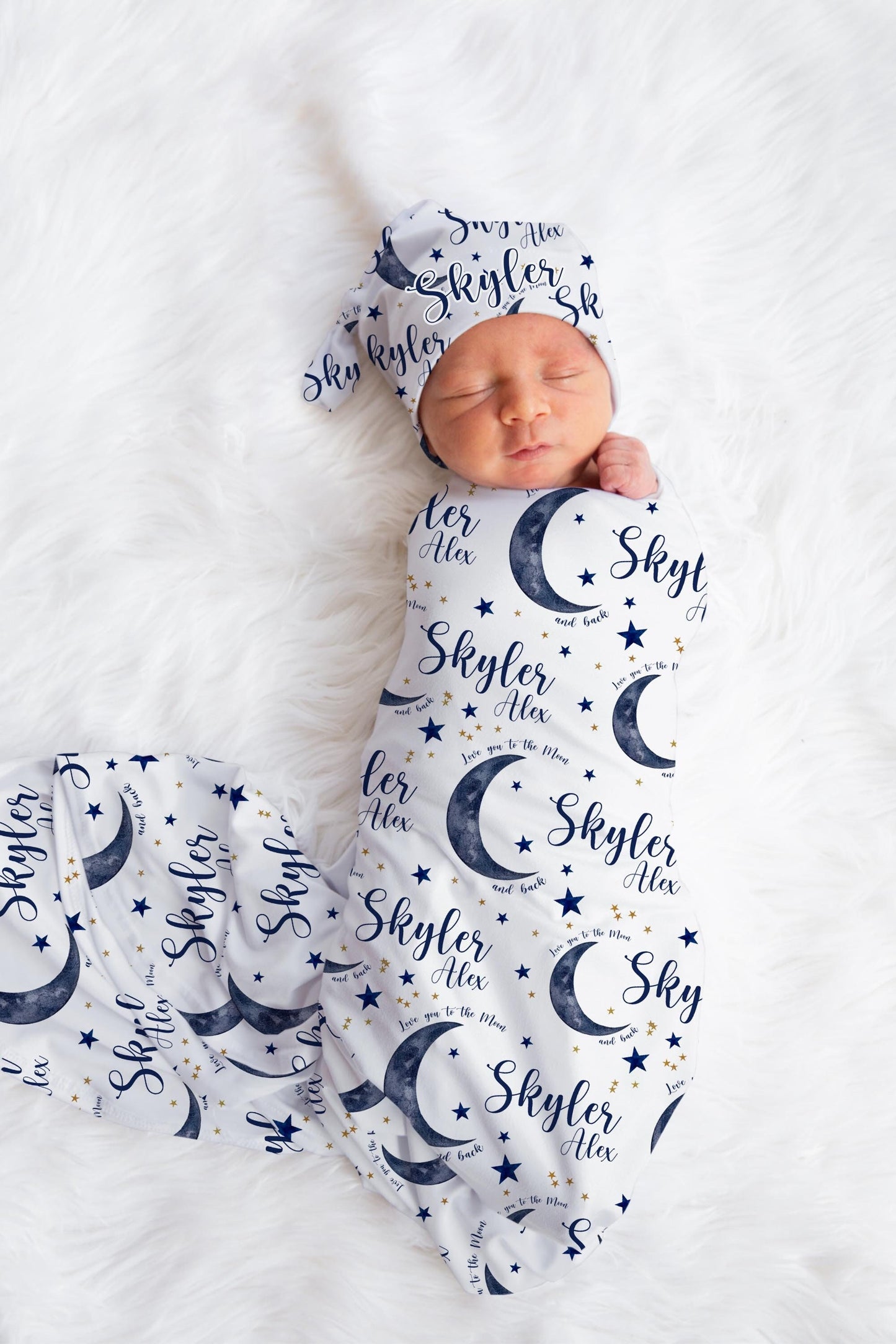 Moon Swaddle Set, Love You To The Moon and Back, T10