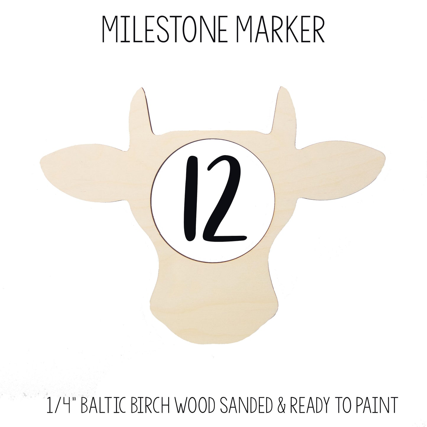 Cow Floral Baby Milestone Blanket, C42