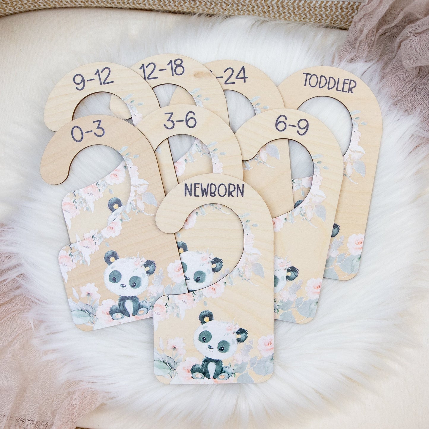 Panda Bear Girl Wooden Clothing Dividers, W30