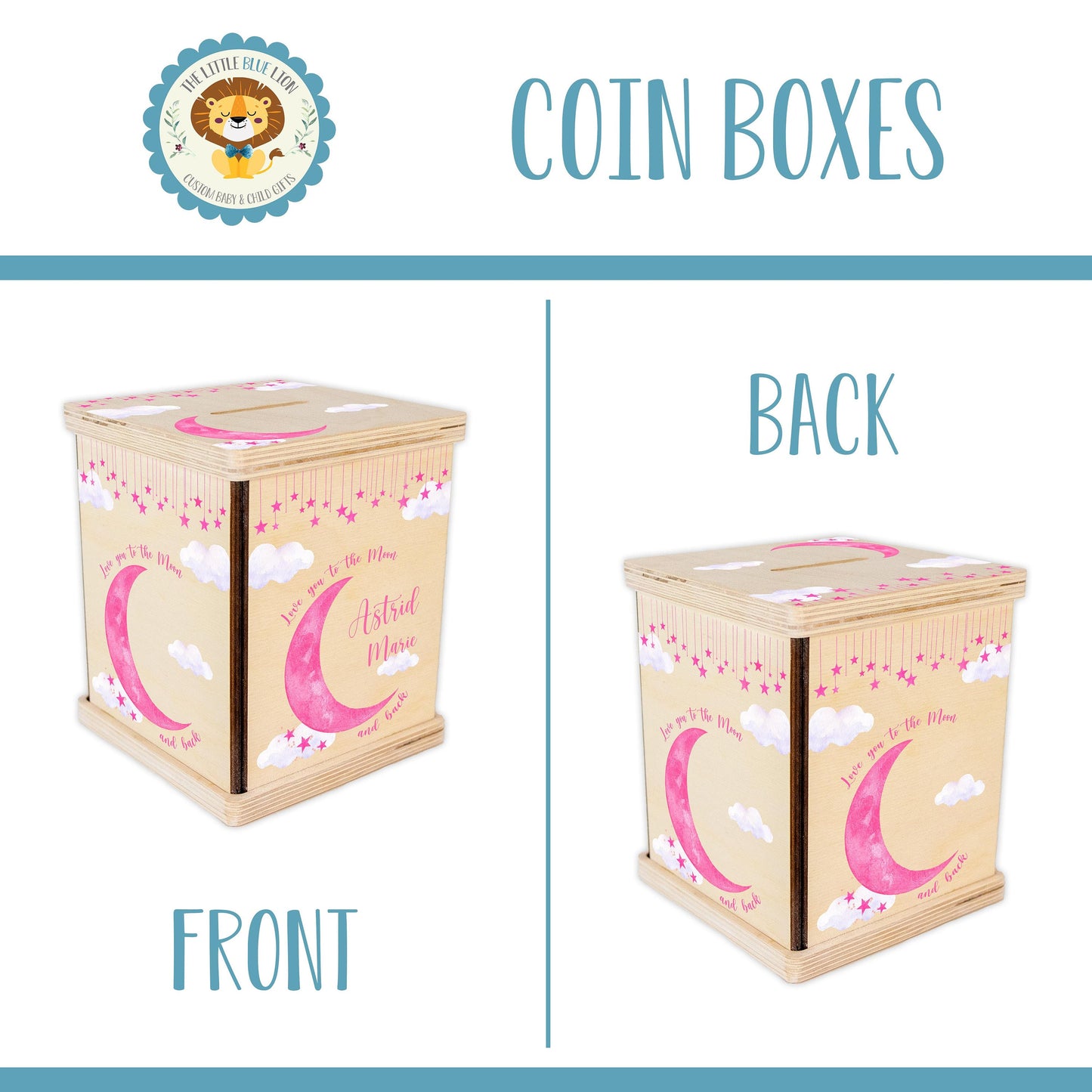 Girl Moon and Stars Piggy Bank