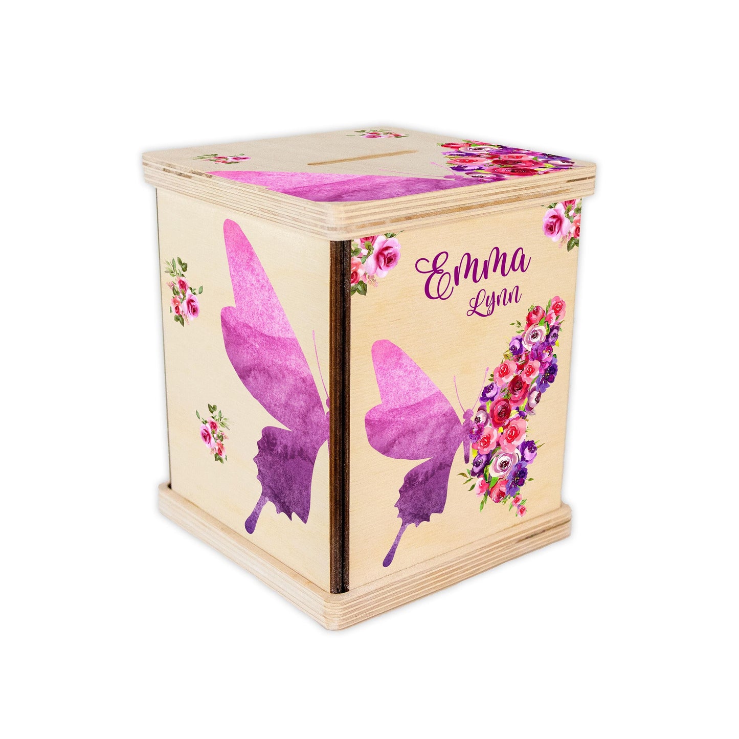 Purple Butterfly Personalized Coin Bank, G7