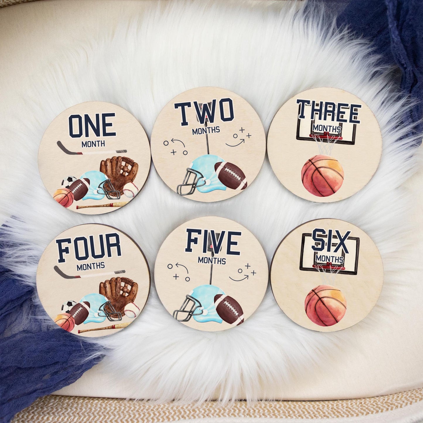 Sports Milestone Cards, Wood Photo Prop, B73