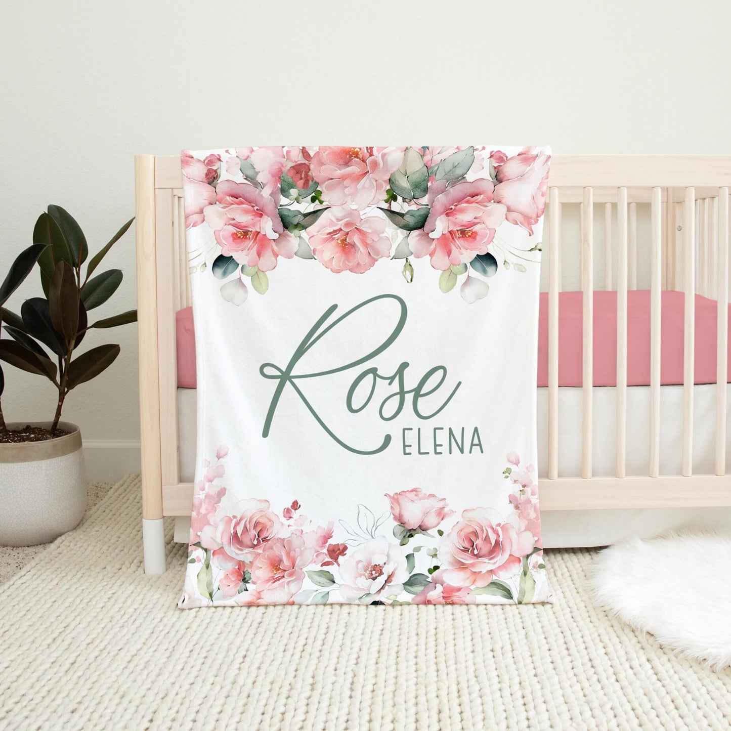 Pink Rose Girl Blanket, Floral F104