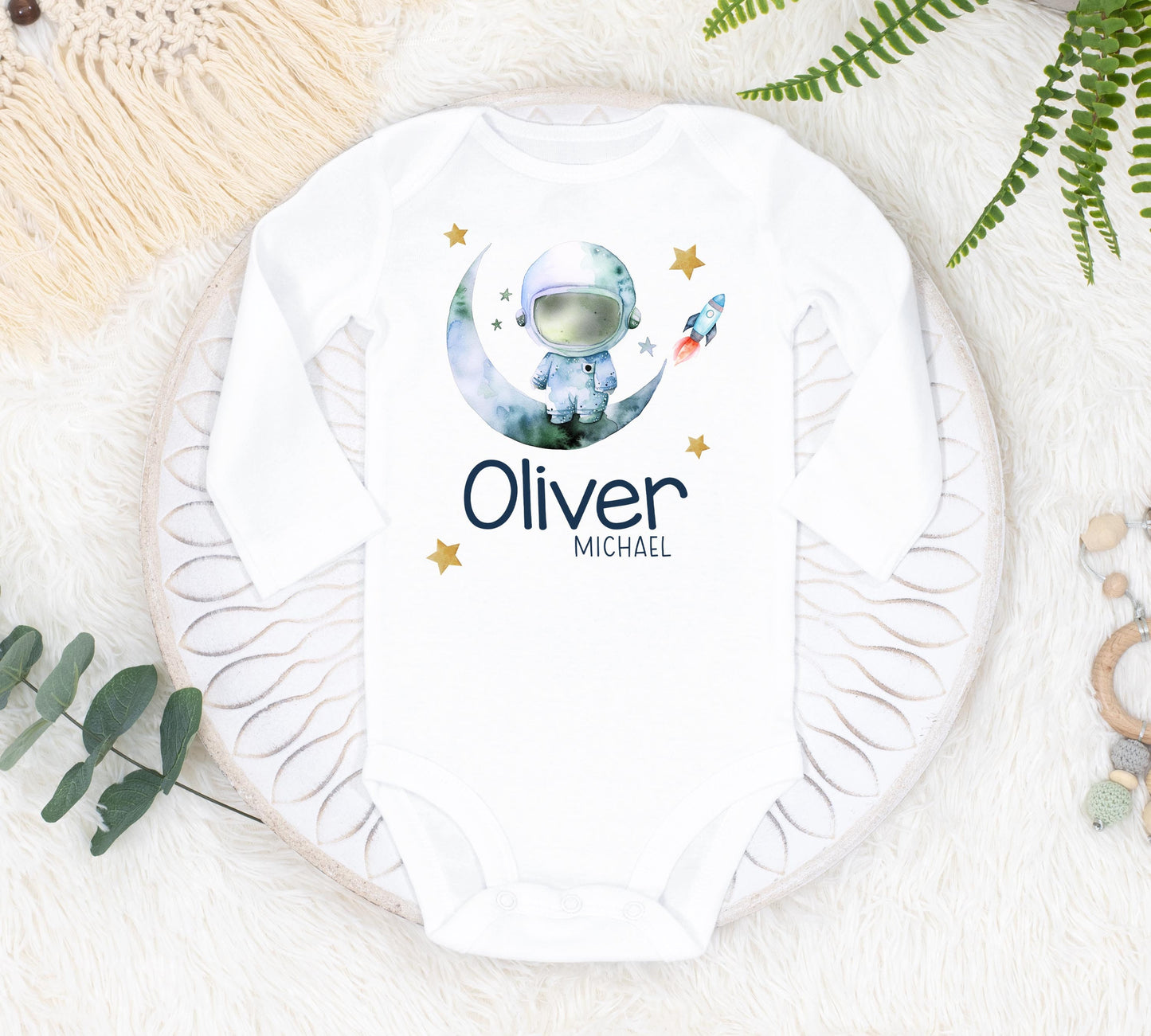 Astronaut Baby Bodysuit, Moon Rocket Baby Outfit, T67