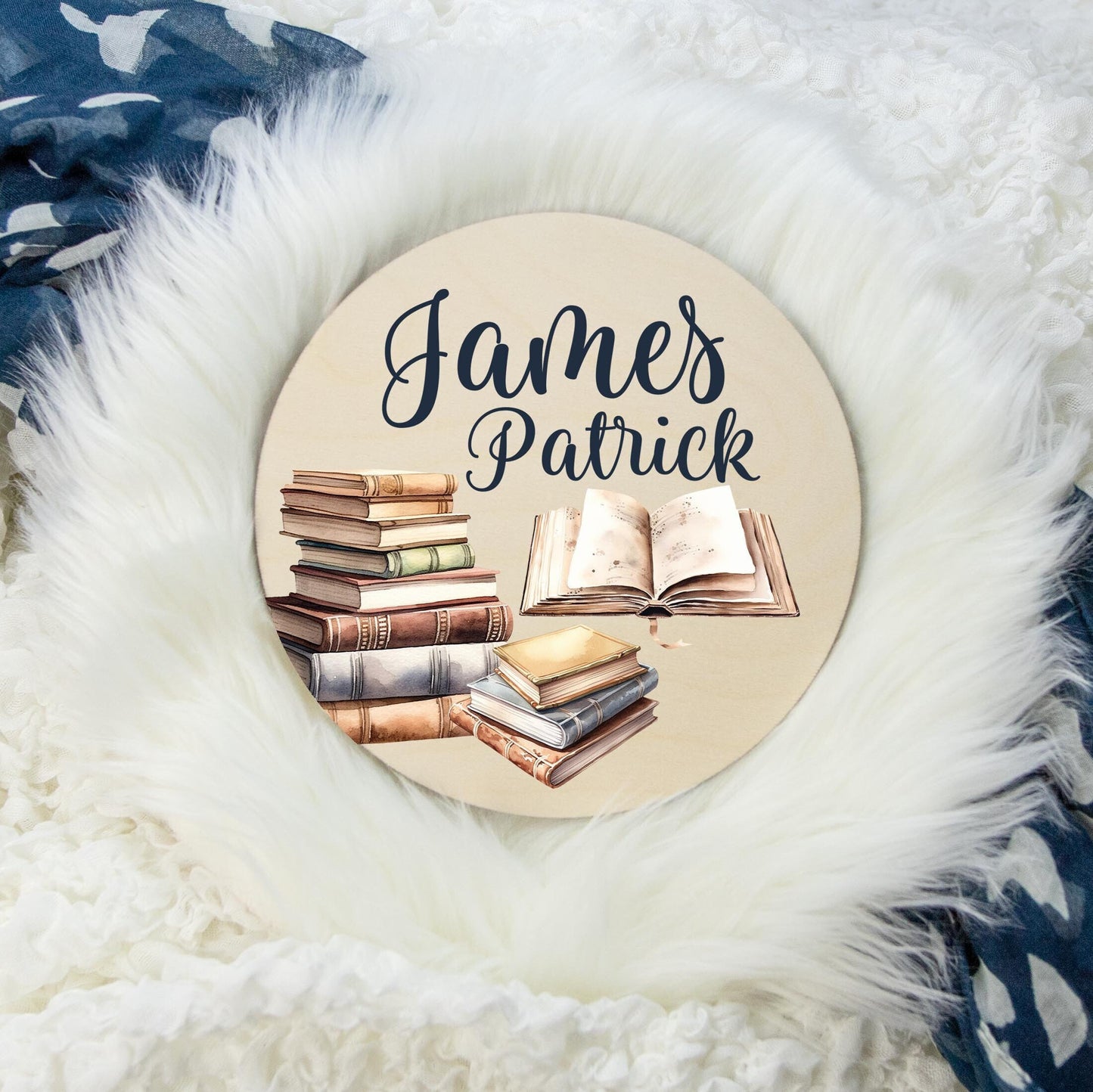 Storybook Round Wood Name Sign, B78