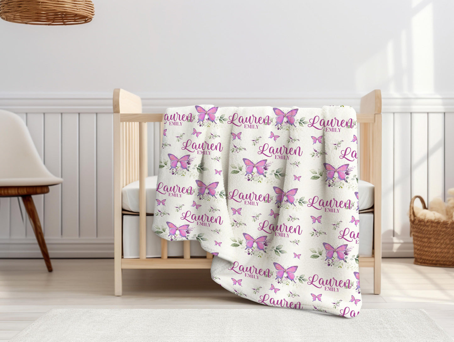 Purple and Pink Butterfly Swaddle Set G76