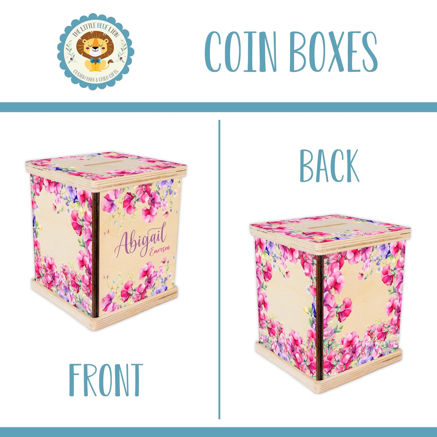 Sweet Pea Floral Piggy Bank, F105