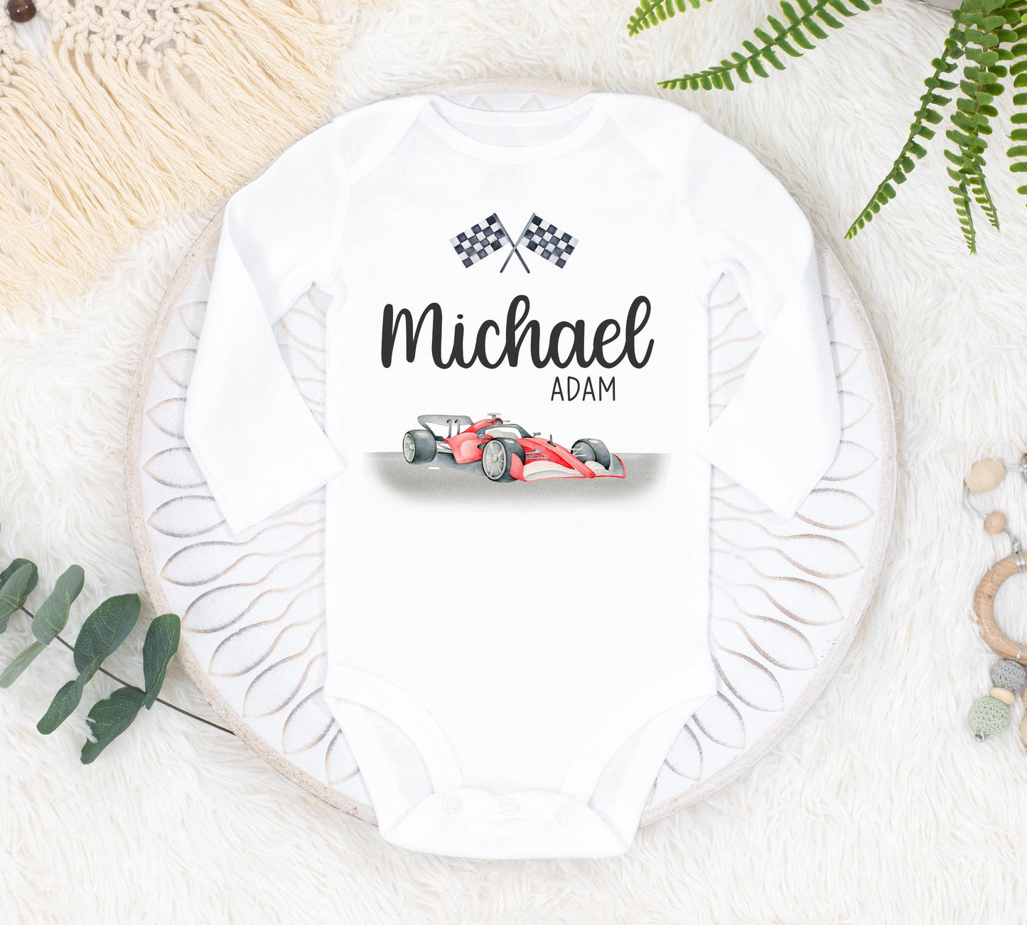 Race Car Baby Bodysuit, T71