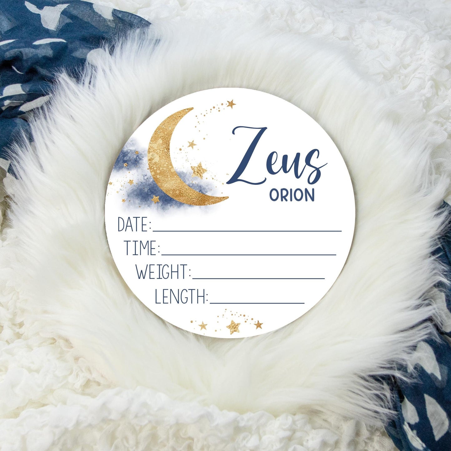 Crescent Moon Birth Stat Sign, T72