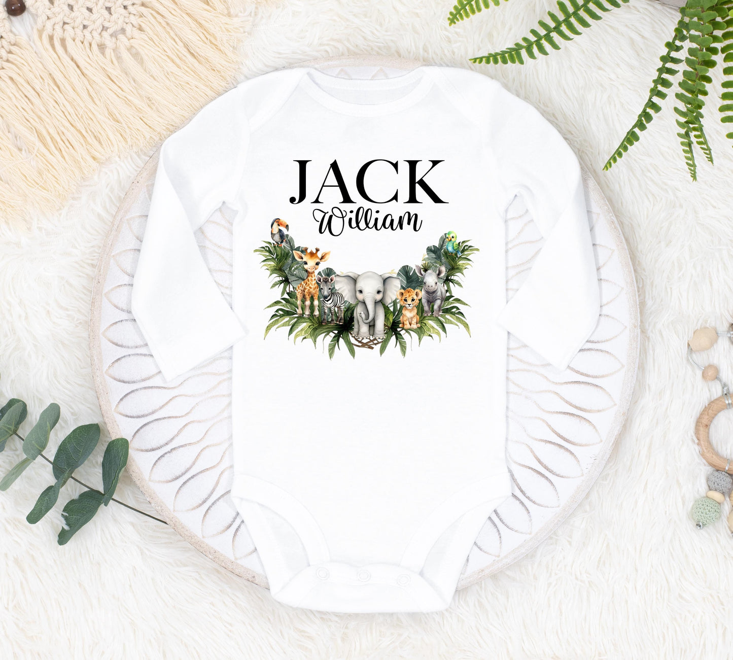 Safari Baby Bodysuit, Jungle Theme S68