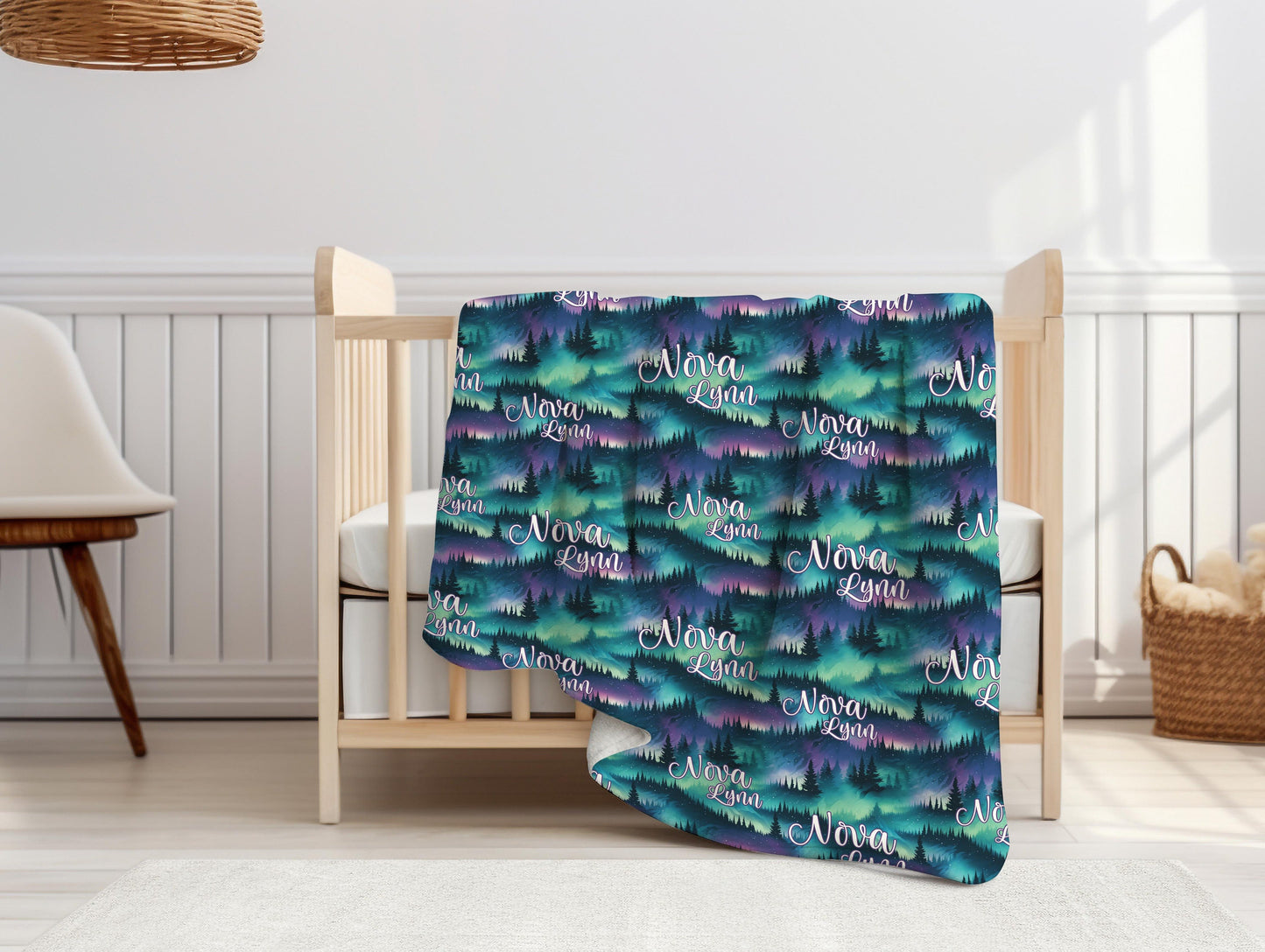 Northern Lights Girl Swaddle Set, Mountain Forest T74