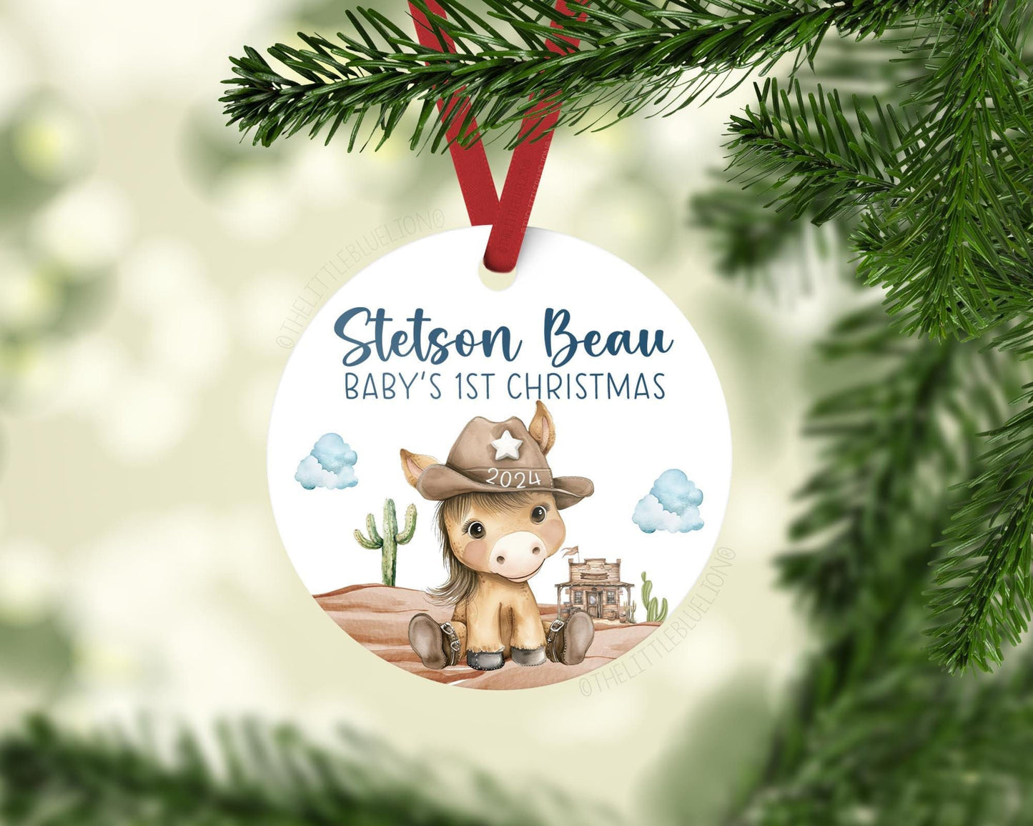 Cowboy Baby First Christmas Ornament, D13