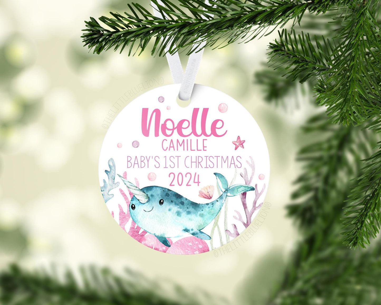 Narwhal Baby First Christmas Ornament, O28