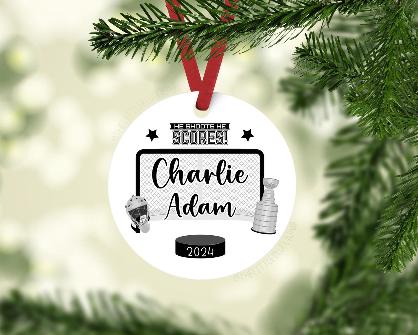Hockey Christmas Ornament, B85