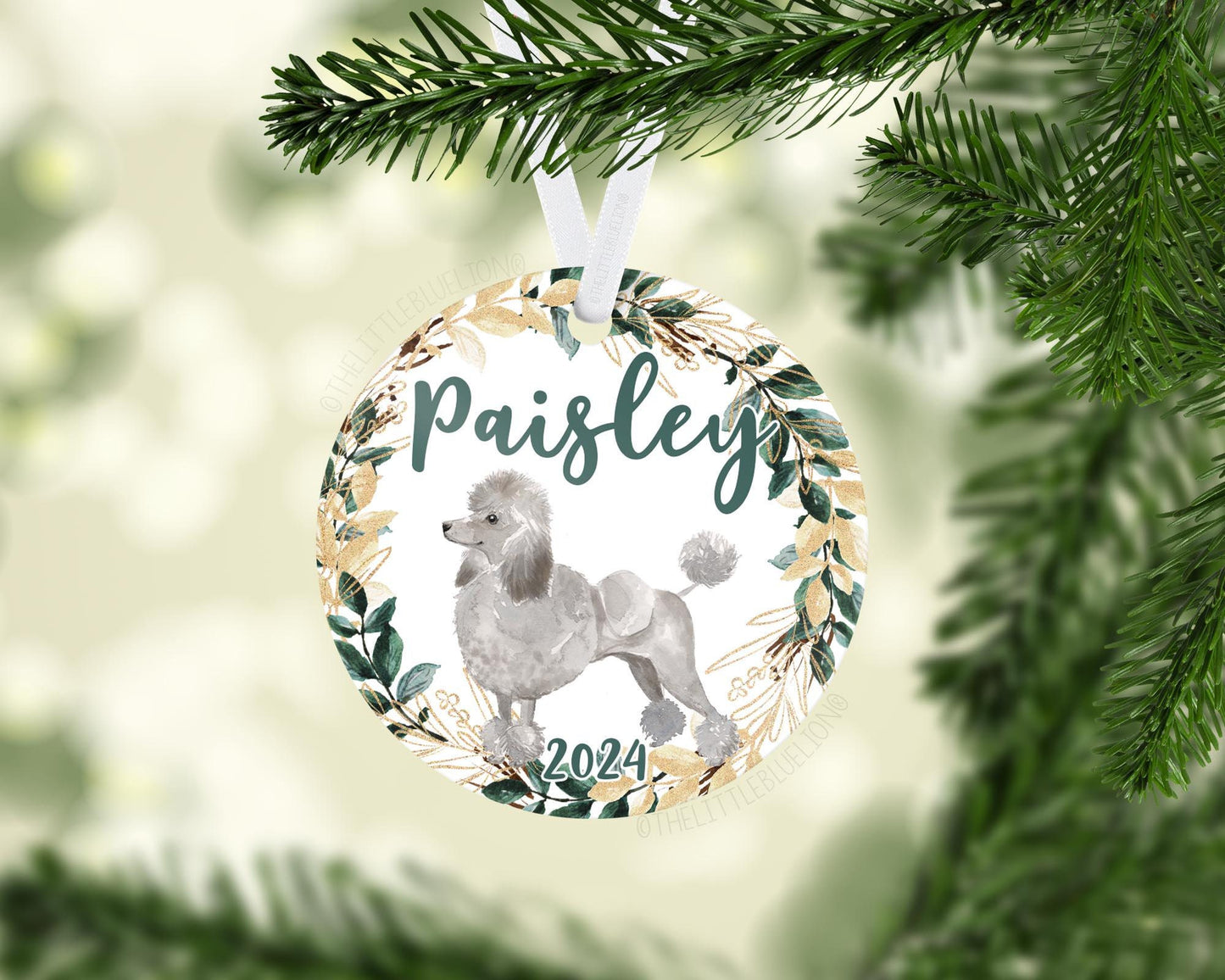 Poodle Dog Christmas Ornament