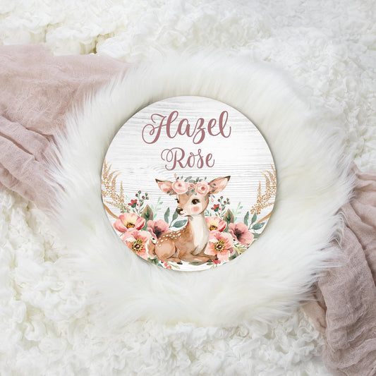 Boho Girl Deer Name Sign, W68
