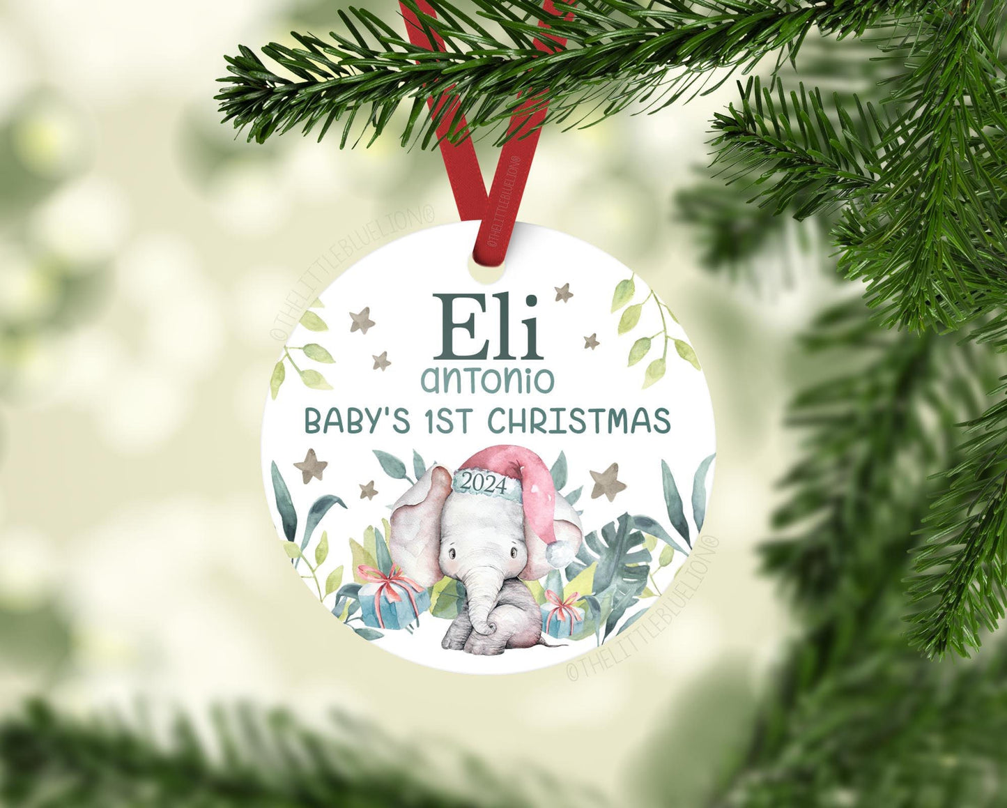 Elephant Baby First Christmas Ornament, S30