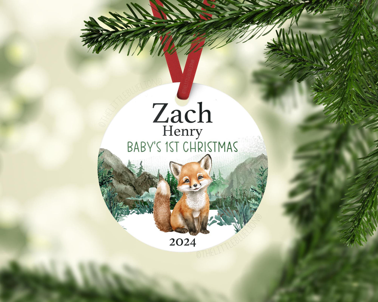Fox Baby First Christmas Ornament, W50